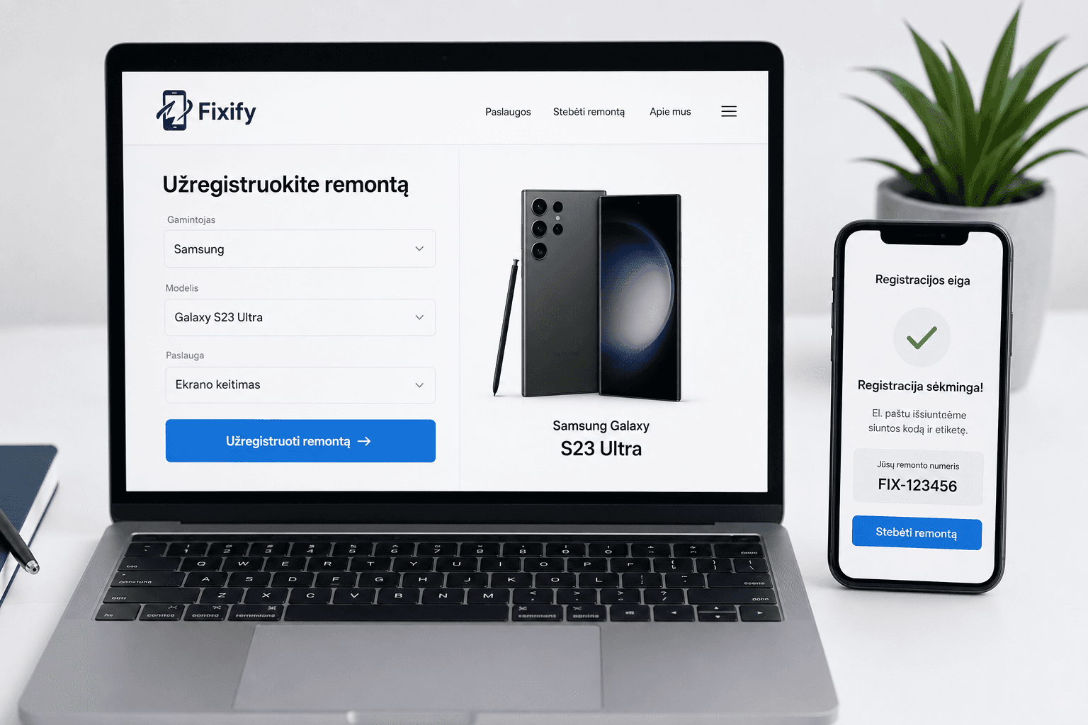 Registering and sending a device to Fixify for repair